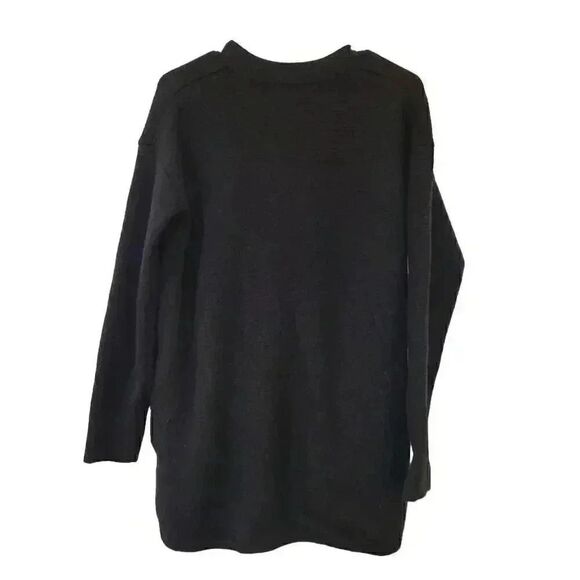 Banana Republic Women's Black Acrylic/Nylon Knit Slouchy Cardigan Sweater w Snap - Picture 7 of 11